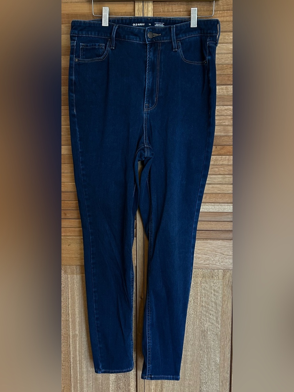 Old Navy Womens blue jeans Size 12 Higher High Rise Rockstar Super Skinny Sculpt